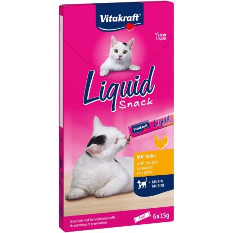 Vitakraft VITAKRAFT Cat Liquid Snack - przysmak dla kota w płynie: kurczak, tauryna 6 szt.