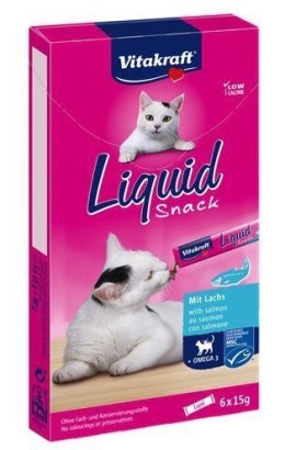 Vitakraft VITAKRAFT Cat Liquid Snack - przysmak dla kota w płynie: łosoś, Omega 3 6 szt.