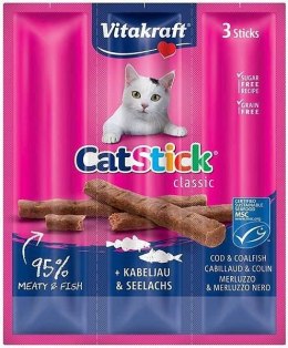 Vitakraft VITAKRAFT Cat Stick Mini - przysmak dla kota smak: dorsz/tuńczyk 3szt./18g