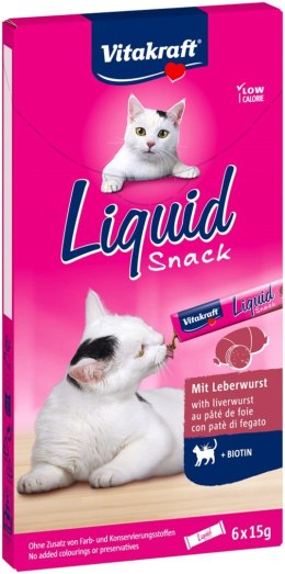 Vitakraft VITAKRAFT Liquid SNACK wątróbka+biotyna - Przysmak dla kota - 6szt