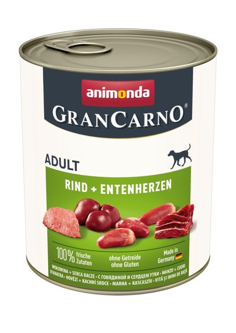 Animonda ANIMONDA Grancarno Adult wołowina i kacze serca - mokra karma dla psa - 400g