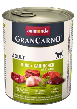 Animonda ANIMONDA Grancarno Adult wołowina, królik i zioła - mokra karma dla psa - 800g