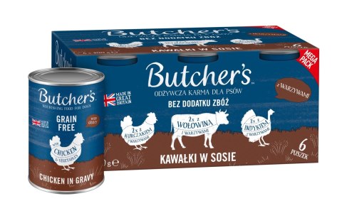 Butcher's Butcher's Original Recipe in Gravy mix smaków z warzywami w sosie karma dla psa 6 x 400g