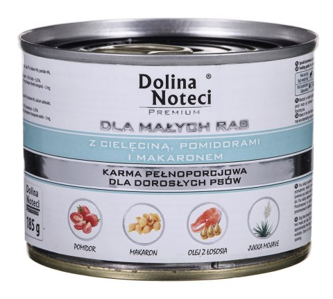 DOLINA NOTECI DOLINA NOTECI Premium z Cielęciną, pomidorami i makaronem - mokra karma dla psów dorosłych ras małych - 185g