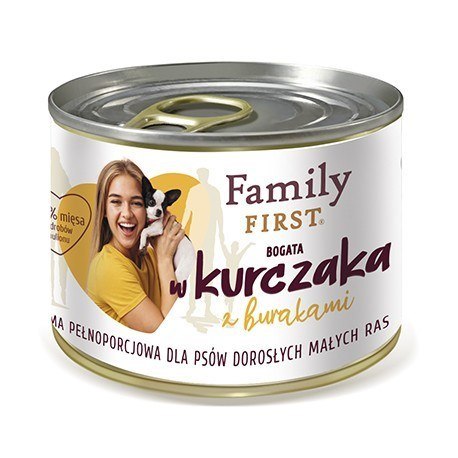 Family FIRST FAMILY FIRST Adult Małe rasy Kurczak z burakami - mokra karma dla psa - 200 g