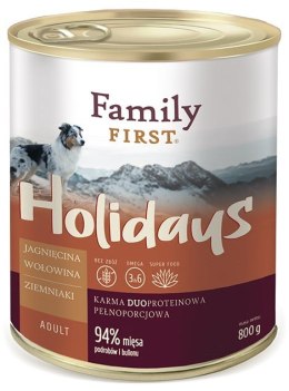 Family FIRST FAMILY FIRST Holidays Adult Jagnięcina, wołowina, ziemniaki - mokra karma dla psa - 800 g