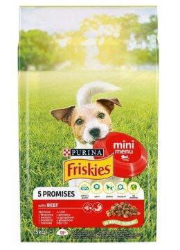 PURINA NESTLE FRISKIES Mini Menu Wołowina z warzywami - sucha karma dla psa - 1,5 kg