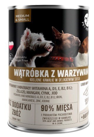 PetRepublic PetRepublic puszka dla psa wątróbką warzywa 400 g