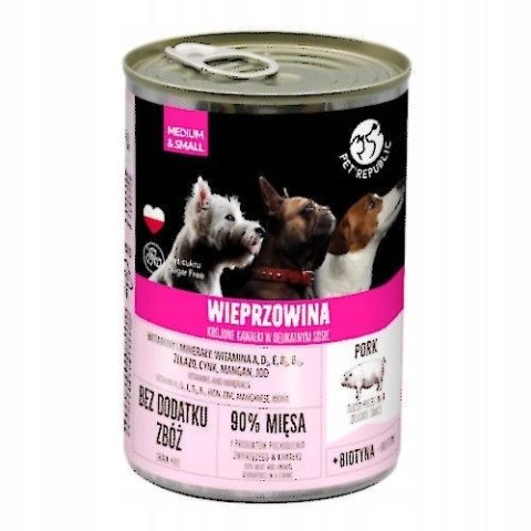 PetRepublic PetRepublic puszka dla psa z wieprzowiną 400 g