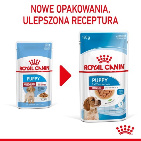 Royal Canin ROYAL CANIN SHN Medium Puppy w sosie - mokra karma dla szczeniąt - 10X140g Royal Canin ROYAL CANIN SHN Medium Puppy w sosie - mokra karma dla szczeniąt - 10X140g