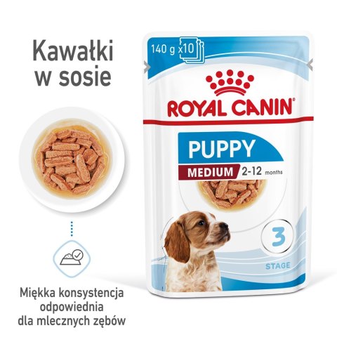 Royal Canin ROYAL CANIN SHN Medium Puppy w sosie - mokra karma dla szczeniąt - 10X140g Royal Canin ROYAL CANIN SHN Medium Puppy w sosie - mokra karma dla szczeniąt - 10X140g
