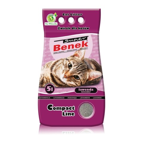 Super Benek CERTECH Super Benek Compact Lawenda - żwirek dla kota zbrylający - 5 l