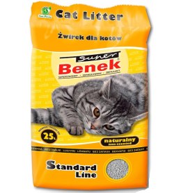 Super Benek CERTECH Super Benek Standard Naturalny - żwirek dla kota zbrylający 25 l (20 kg)