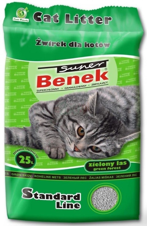 Super Benek CERTECH Super Benek Standard Zielony Las - żwirek dla kota zbrylający 25 l (20 kg)