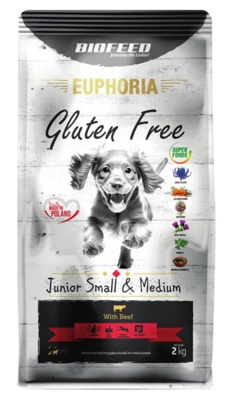 BIOFEED BIOFEED Euphoria G-F SMALL&MID wołowina 2kg BIOFEED BIOFEED Euphoria G-F SMALL&MID wołowina 2kg