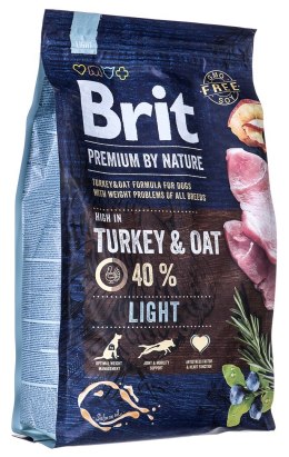 Brit BRIT PREMIUM BY NATURE Light - sucha karma z indykiem i owsem dla psów dorosłych z nadwagą - 3 kg