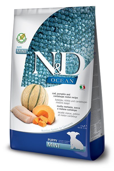 Farmina FARMINA N&D Ocean Dog Cod, Pumpkin & Cantaloupe Melon Puppy Mini - sucha karma dla psa - 800g