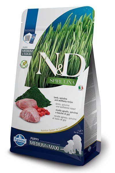 Farmina FARMINA N&D Spirulina Lamb Puppy Medium&Maxi - sucha karma dla psa - 2 kg