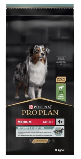 PURINA NESTLE PURINA Pro Plan Adult Medium Sensitive Digestion bogata w jagnięcinę - sucha karma dla psa - 14 kg