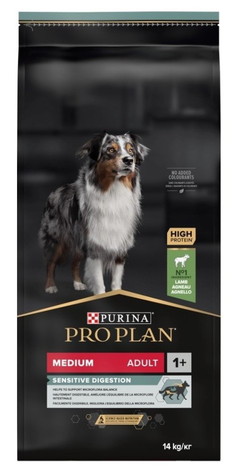 PURINA NESTLE PURINA Pro Plan Adult Medium Sensitive Digestion bogata w jagnięcinę - sucha karma dla psa - 14 kg