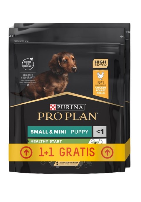 PURINA NESTLE PURINA Pro Plan small&mini puppy kurczak z ryżem - sucha karma dla psa - 700g + 700g