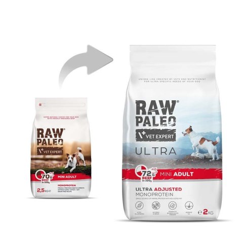 VetExpert VetExpert Raw Paleo Ultra Wołowina Mini Adult 2kg