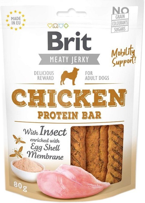 Brit Brit Jerky Chicken Protein Bar with instect - Kurczak - przysmak dla psa - 80 g