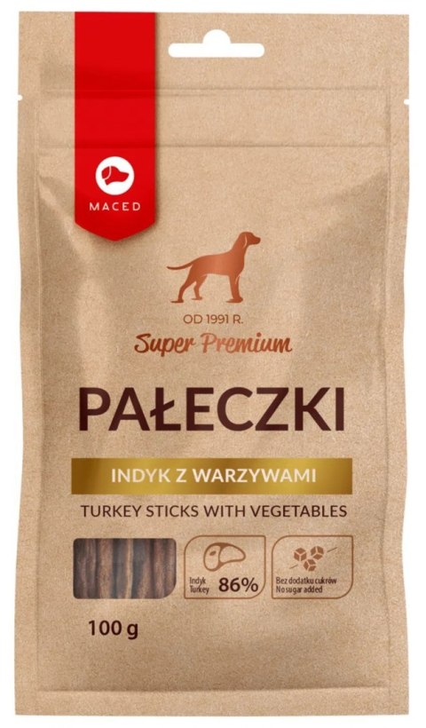 MACED MACED Pałeczki indyk z warzywami - przysmak dla psa - 100 g