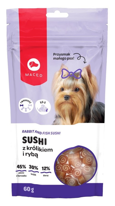 MACED MACED Sushi z królikiem i rybą - przysmak dla psa - 60g