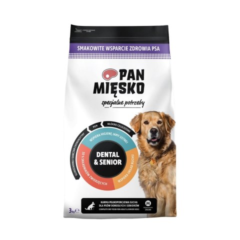 PAN MIĘSKO PAN MIĘSKO Specjalne potrzeby Dental & Senior (senior) chrupki M - Karma sucha dla psa - 3kg