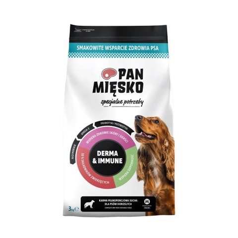 PAN MIĘSKO PAN MIĘSKO Specjalne potrzeby Derma & Immune (dorosły) chrupki M - Karma sucha dla psa - 3kg PAN MIĘSKO PAN MIĘSKO Specjalne potrzeby Derma & Immune (dorosły) chrupki M - Karma sucha dla psa - 3kg
