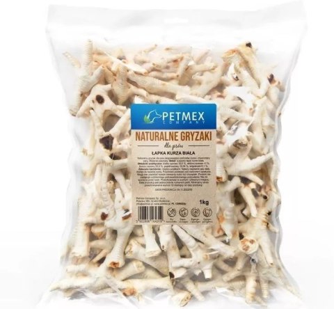 PETMEX PETMEX Łapka kurza biała - gryzak dla psa -1000g