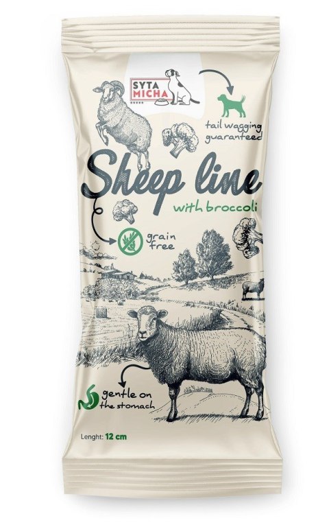 SYTA MICHA SYTA MICHA Sheep Line Kość do żucia Owca z brokułem dla psa 12cm