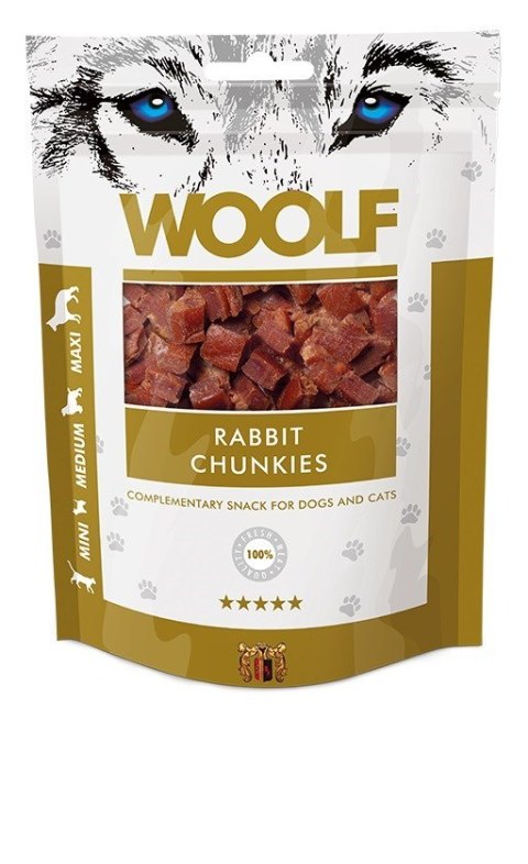 WOOLF WOOLF Przysmak Rabbit Chunkies dla psa 100g