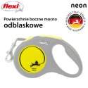 Flexi Smycz flexi automatyczna New Neon S taśma 5 m - dla psa do 15 kg, kolor żółty