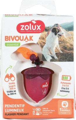 ZOLUX ZOLUX Zawieszka do obroży BIVOUAK czerw orzech USB