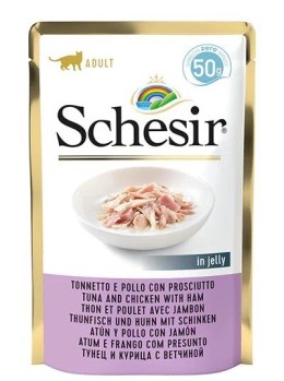 Agras Pet Foods SCHESIR dla kotów Single Dish Tuńczyk z Kurczakiem i Szynką 50g