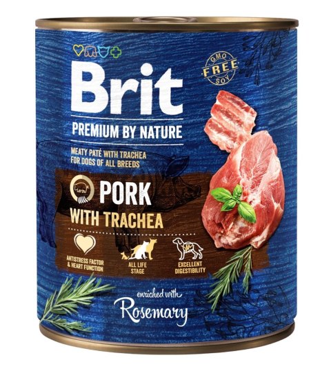 Brit BRIT PREMIUM BY NATURE PORK&TRACHEA - mokra karma dla psa - 800g