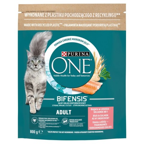 PURINA NESTLE PURINA One Bifensis Adult Łosoś - sucha karma dla kota - 800 g