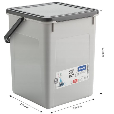 Rotho ROTHO Pojemnik na detergenty 5kg 9L coolgrey/antracyt Rotho ROTHO Pojemnik na detergenty 5kg 9L coolgrey/antracyt