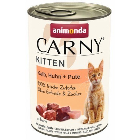 Animonda ANIMONDA Carny Kitten Cielęcina Kurczak Indyk - mokra karma dla kota - 400 g