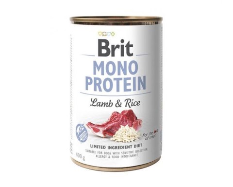 Brit BRIT Mono Protein jagnięcina i brązowy ryż - mokra karma dla psa - 400 g