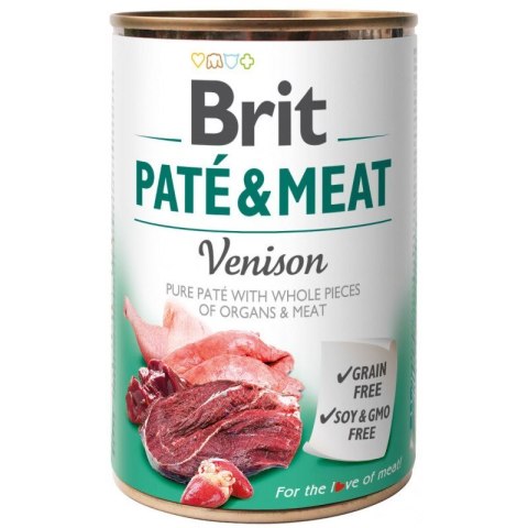 Brit BRIT PATÉ & MEAT z dziczyzną - mokra karma dla psa - puszka - 400 g