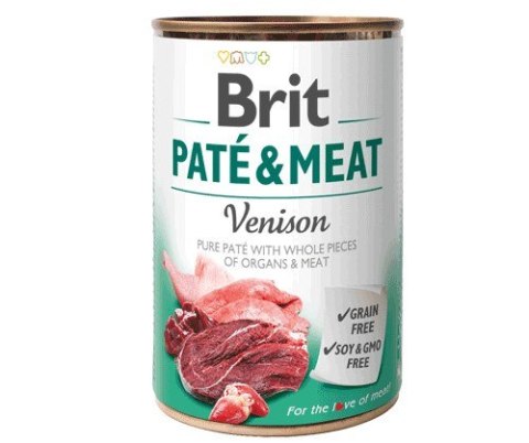 Brit BRIT PATÉ & MEAT z dziczyzną - mokra karma dla psa - puszka - 400 g