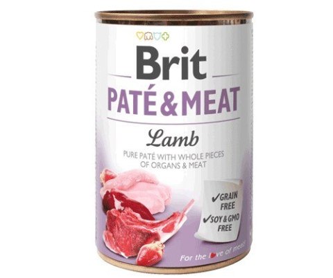 Brit BRIT PATÉ & MEAT z jagnięciną - mokra karma dla psa - puszka - 400 g