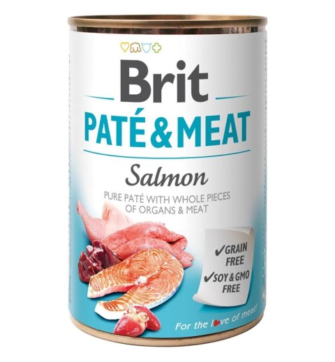 Brit BRIT PATÉ & MEAT z łososiem - mokra karma dla psa - puszka - 400 g