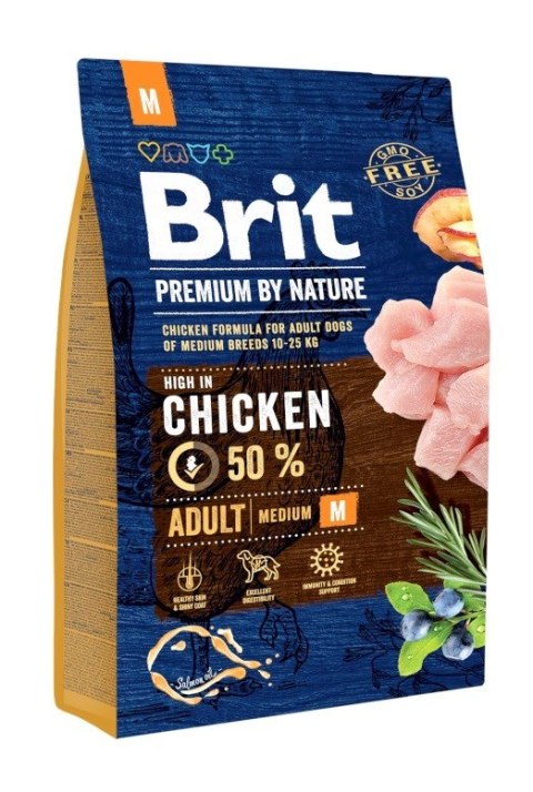 Brit BRIT PREMIUM BY NATURE Adult M - sucha karma z kurczakiem dla psów dorosłych ras średnich - 3 kg