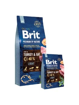 Brit BRIT PREMIUM BY NATURE Light - sucha karma z indykiem i owsem dla psów dorosłych z nadwagą - 15 kg