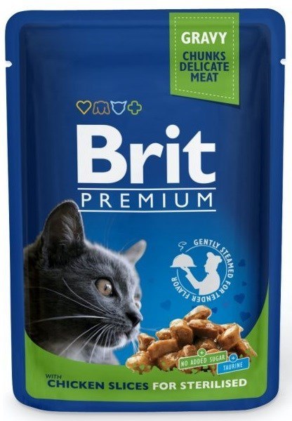 Brit BRIT Premium Cat Chicken Sterilised - mokra karma dla kota - 100 g