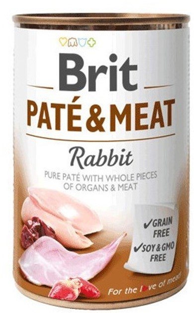 Brit Karma BRIT PATÉ & MEAT z królikiem - mokra karma dla psa 400g